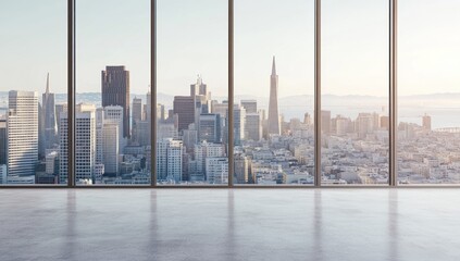 Breathtaking San Francisco Skyline View from a Modern Office