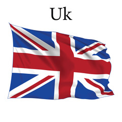 United Kingdom Flag vector, Realistic UK flag vector and illustration