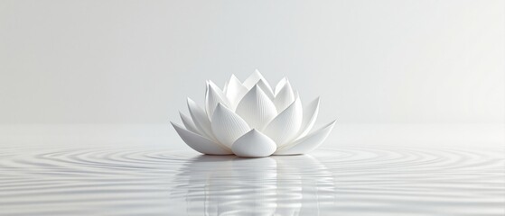 Fototapeta premium Beautiful white lotus flower with delicate petals, lotus, background, nature