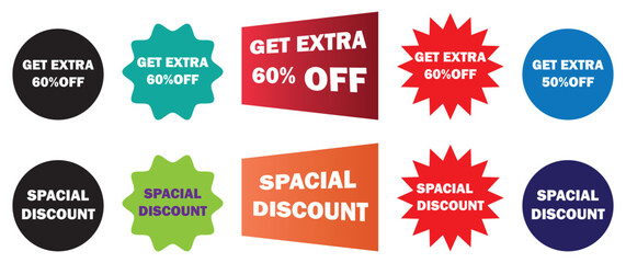 Special discount symbol - round sticker badge with offer message