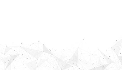 Geometric connected background. Connecting dots and lines. Global network connection. Banner template for technology.