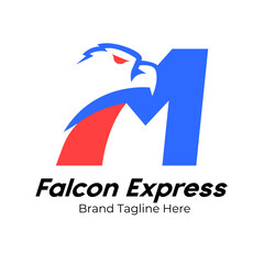 Logo Letter M Eagle,Logo For Transportation,Delivery,Shipping and Express Delivery Business