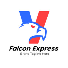 Fototapeta premium Logo Letter V Eagle ,Logo For Transportation,Delivery,Shipping and Express Delivery Business