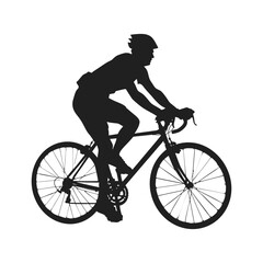 Obraz premium Cyclist Riding Bicycle Silhouett set Clipart on a white Background