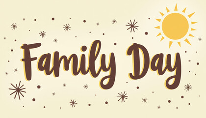 Sunny and cheerful Family Day banner featuring joyful typography and fun design elements celebrating family togetherness.