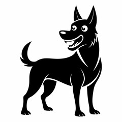 Playful Bark vector silhouette black design white background