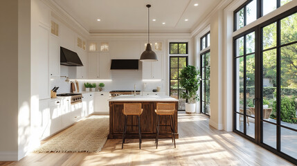 Inclusive family gathering in a bright and ch