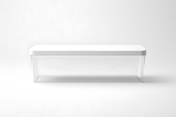 Elegant Transparent Plastic Container with White Lid: Minimalist Storage Solution