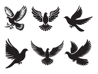  Dove silhouette vector art 
