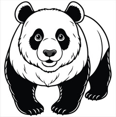 Cute panda vector illustration. Panda isolated on white background.
