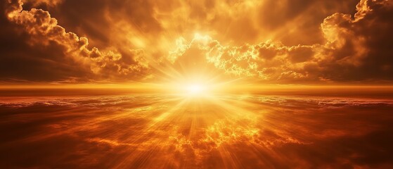 Fototapeta premium Stunning sunset over a serene landscape.