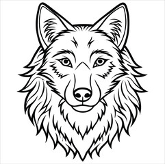 Wolf Head Animal Flat Vector