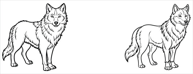 Wolf animal flat vector