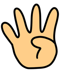 Obraz premium Finger counting number four 2