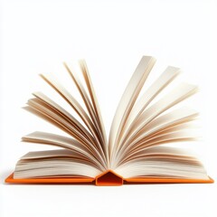 Fototapeta premium Spreading knowledge an open book displaying pages study environment educational concept academic perspective, isolated on white background