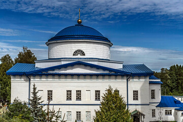 Obraz premium Our Lady of Georgia church, years of construction 1835 - 1942. Nativity of the Virgin monastery, village Raifa, Russia