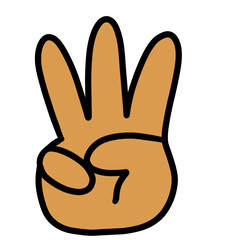 Obraz premium Finger counting number three 1