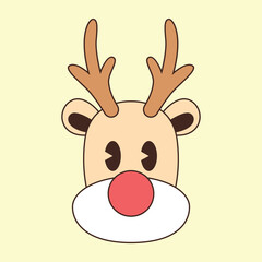 christmas reindeer with red nose