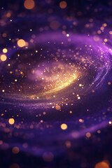 Obraz premium Magical fantasy background with swirling sparkles and ethereal light effects framing a clear central space, mystical purple and gold colors, floating magical particles, enchanted atmosphere