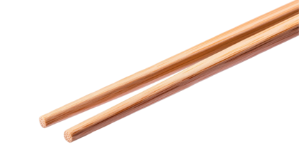Traditional wooden chopsticks on a white background. transparent background