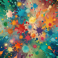 Obraz premium Paint splashes background beautiful colors