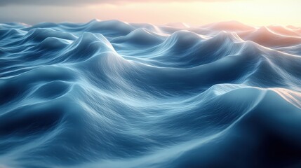 Obraz premium Waves gently roll under a serene sky during sunset at a tranquil coastal location