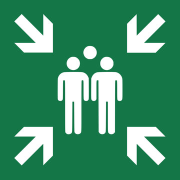 Evacuation assembly point illustration