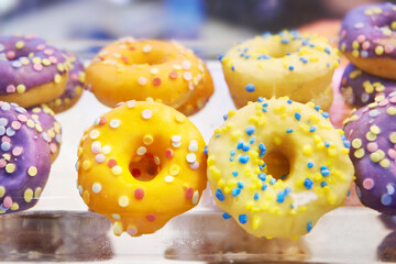 Donut cakes in bakery