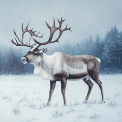 Obraz premium deer in the snow