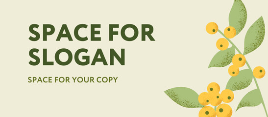 Botanical floral banner for social media