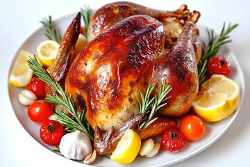 Festive Roasted Turkey Arrangement, food, dinner, garnish, rosemary