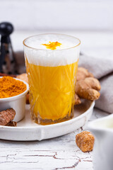 Turmeric golden milk with spices