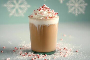 Cozy Winter Peppermint Mocha, coffee, hot, beverage, cream