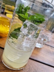 glass of water with lime