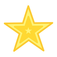 Layered shiny yellow star with outline