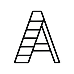 a black and white line drawing of the letter A in a simple, minimalist style
