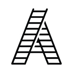 a black and white line drawing of the letter A in a simple, minimalist style