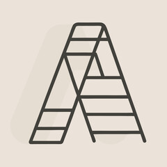 a black and white line drawing of the letter A in a simple, minimalist style