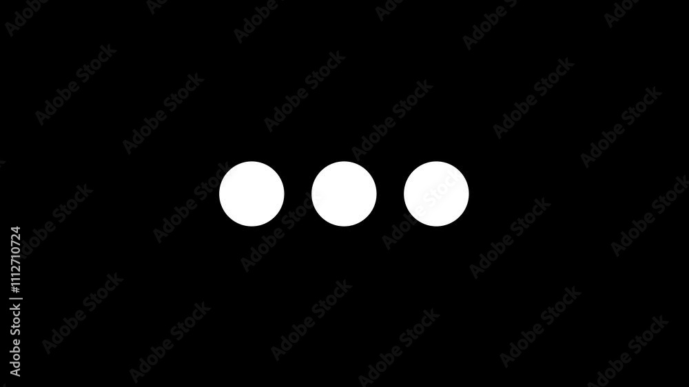 Poster loading dot animation on black background. spinning loading icon animation with alpha channel. dot a
