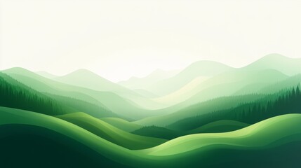 Obraz premium A Verdant Valley with Misty Mountain Peaks and a Forested Ridge