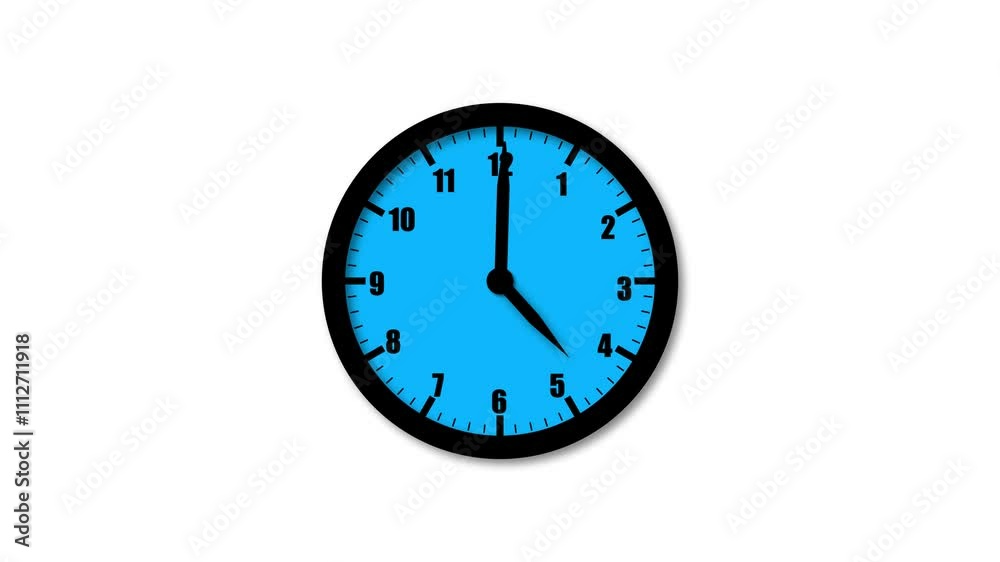 Poster analog clock icon animation with moving arrows and digital clock icon animation for time display.