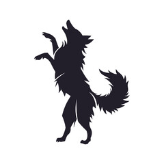 Wolf Dancing silhouette vector illustration