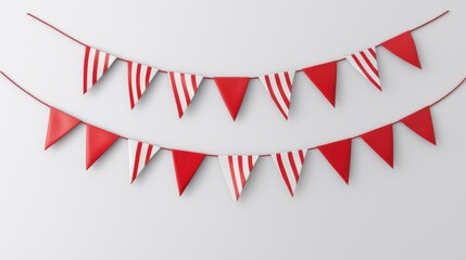 Obraz premium Red and white bunting festive indoor decorations for a celebratory event atmosphere