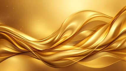 Obraz premium Gold background with abstract waves and fluid shapes, creating an elegant and luxurious feel