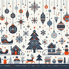 Winter composition with Scandinavian Christmas flavor