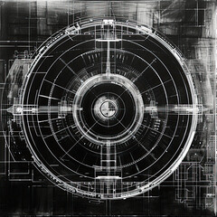 Futuristic Technology Texture: Abstract Background Evoking the Precision of a Blueprint, Infused with the Artistry of Science and Modern Line Design