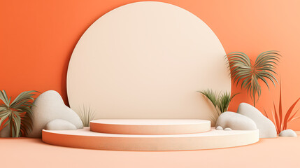Minimalist Abstract Background: Artistic Mockup Stage for Health and Beauty Cosmetics