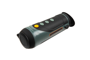 Modern monocular thermal imager isolate on a white background. A device for fixing thermal radiation.