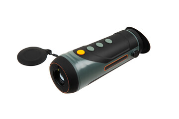 Modern monocular thermal imager isolate on a white background. A device for fixing thermal radiation.