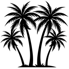 Obraz premium Silhouette Coconut Tree Vector